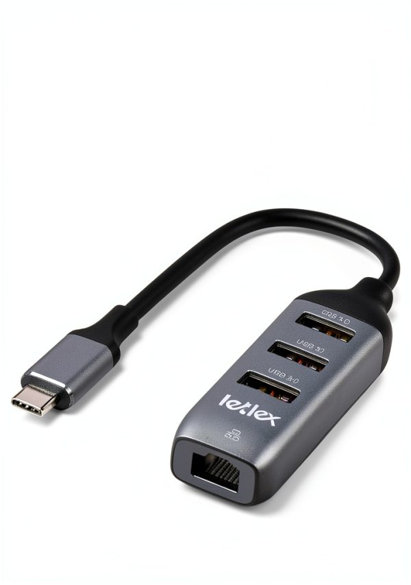 LETLEX USB C Hub with RJ45 and USB 3.0-2