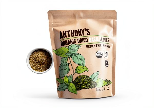 Organic Dried Basil Leaves Anthony's Cut Sifted Spice-4