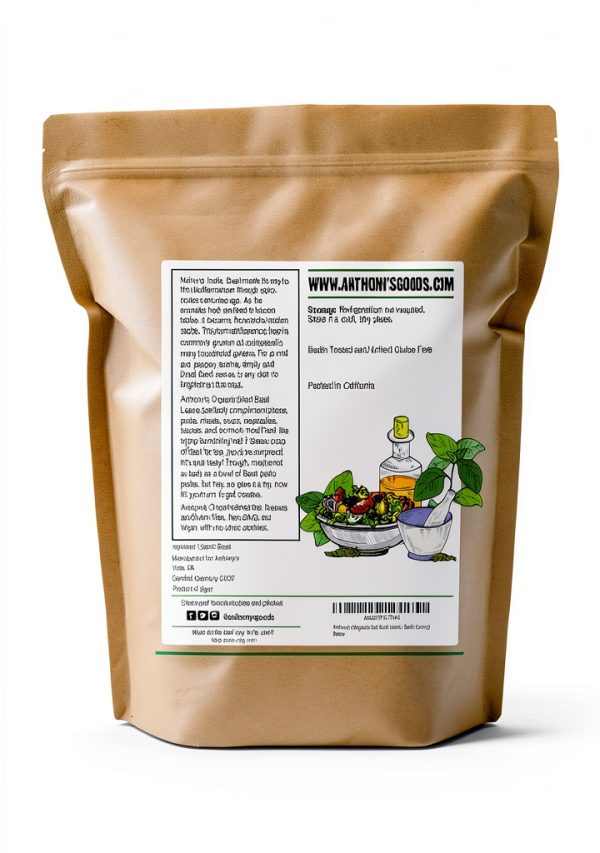 Organic Dried Basil Leaves Anthony's Cut Sifted Spice-1