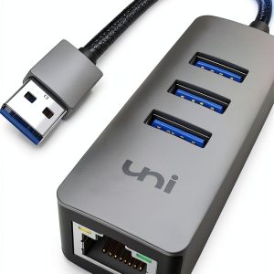 uni USB 3.0 Ethernet Adapter Grey-0