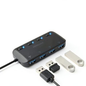 LYFNLOVE USB 3.0 Hub 4 Port with USB C Adapter-0