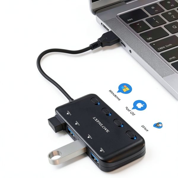 LYFNLOVE USB 3.0 Hub 4 Port with USB C Adapter-4