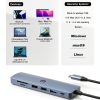 USB C Hub oditton 7-in-1 4K HDMI 100W PD Grey-3