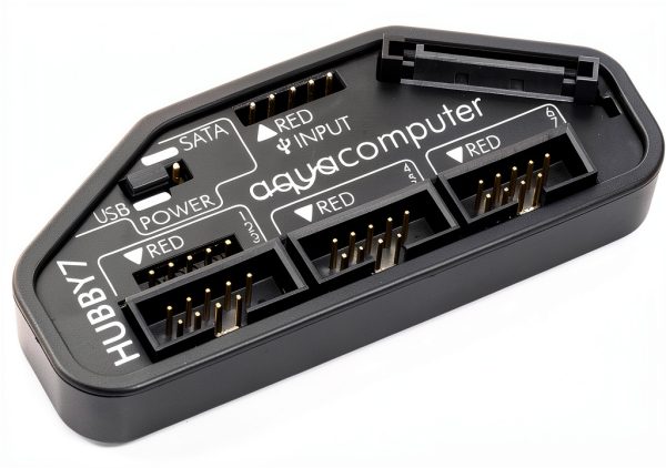 Aquacomputer 7-Port Internal USB 2.0 Hub with Power Monitoring Black-0