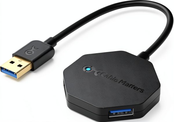 Cable Matters Ultra-Mini 4-Port USB 3.0 Hub Model 202045-BLK Black-0