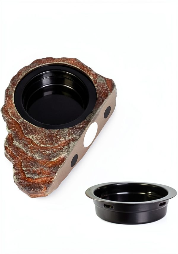 Magnetic Gecko Feeding Ledge OIIBO Resin with 3 PVC Cups 1.5lb Cap-1