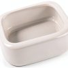 Reptile Food Bowls Ceramic Square Dish by LEETOYI White Medium 1-Pack-0