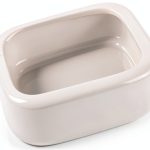 Reptile Food Bowls Ceramic Square Dish by LEETOYI White Medium 1-Pack-0