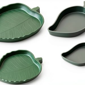 Terrarium Bowls 4Pack Feeding Dishes Leaf & Mango Shaped by SLSON-0