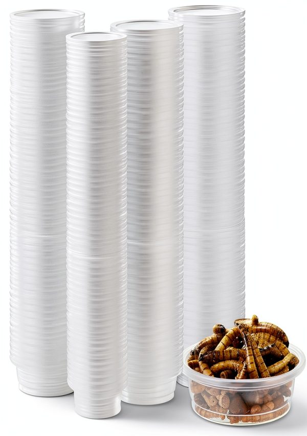 ANCKNE 200 pcs 0.5oz Crested Gecko Food and Water Feeding Cups | Reptile Feeder Bowls | for Lizard and Other Small Pet Ledge Accessories Supplies-0