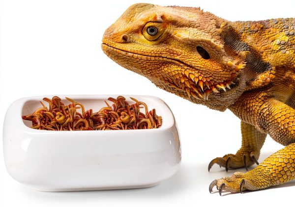 Reptile Food Bowls Ceramic Square Dish by LEETOYI White Medium 1-Pack-2