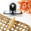 SLSON Gecko Feeder Ledge Acrylic Improved Suction Cup Reptile Feeder with 20 Pack 1 oz Plastic Bowls for Reptiles Food and Water Feeding,Black-1