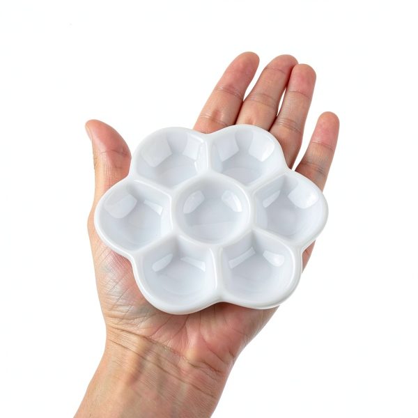 Hermit Crab Food Dish DQITJ 2pcs Ceramic Bowl 7 Compartments White-4