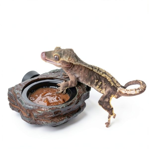 Magnetic Gecko Feeding Ledge OIIBO Resin with 3 PVC Cups 1.5lb Cap-2