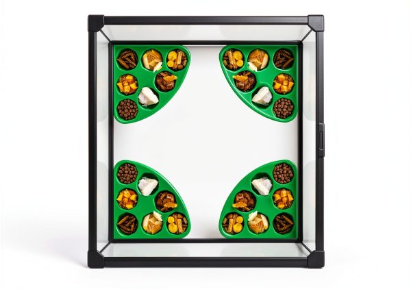 Hermit Crab Food Bowl HERPDEN 2pcs Corner Design 7-Compartment Bowl-5