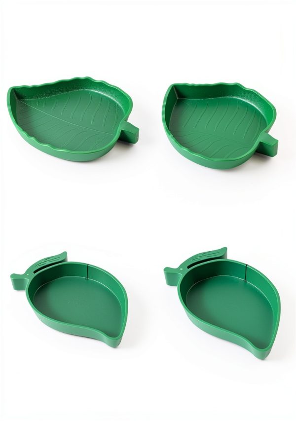 Terrarium Bowls 4Pack Feeding Dishes Leaf & Mango Shaped by SLSON-3