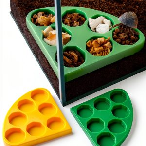 Hermit Crab Food Bowl HERPDEN 2pcs Corner Design 7-Compartment Bowl-0