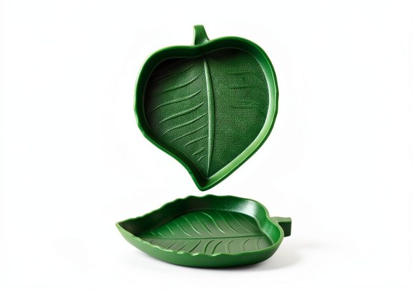 Terrarium Bowls 4Pack Feeding Dishes Leaf & Mango Shaped by SLSON-4