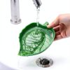 Leaf Reptile Food Water Bowl Boao Terrarium Bowls 2 Sizes Leaf Design-2