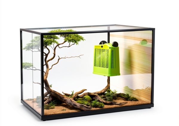 Reptile Corner Hunting Bowl - Glass Mount Insect Feeding Box for Reptile with Suction Cup which is Super Tight, Green, 6.29inch - M Size-3