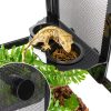 REPTI ZOO Magnetic Gecko Feeding Ledge, Acrylic Aboreal Feeding Ledge with 6PCS Cups, Strong Magnetic Reptile Ledge Gecko Food Ledge-1