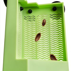 Reptile Corner Hunting Bowl - Glass Mount Insect Feeding Box for Reptile with Suction Cup which is Super Tight, Green, 6.29inch - M Size-0